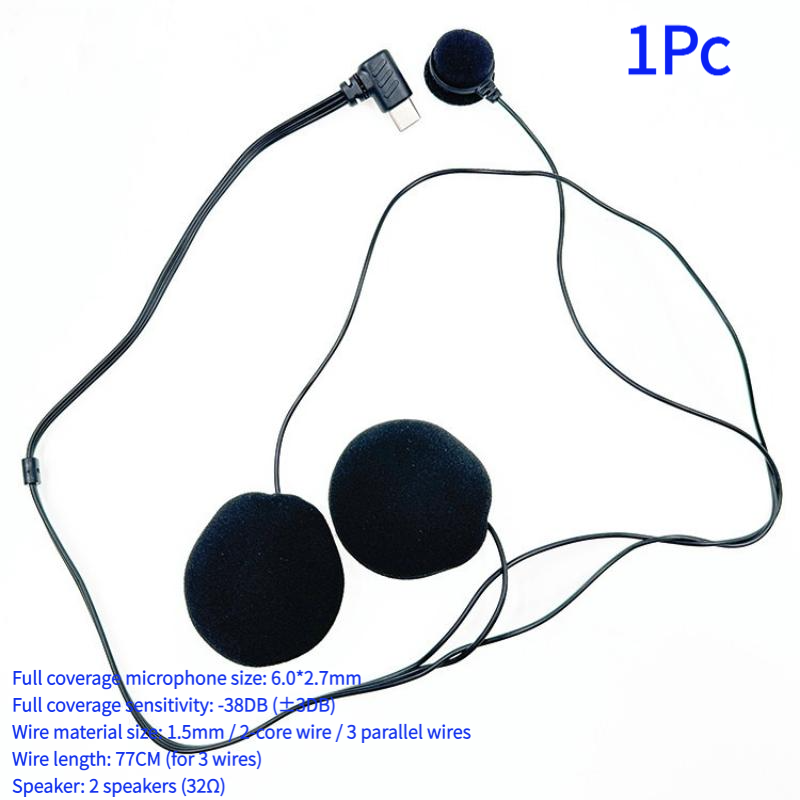 1Pc Type-C Plug HD Noise Reduc - Full Face Motorcycle Helmet With Bluetooth recension och pris