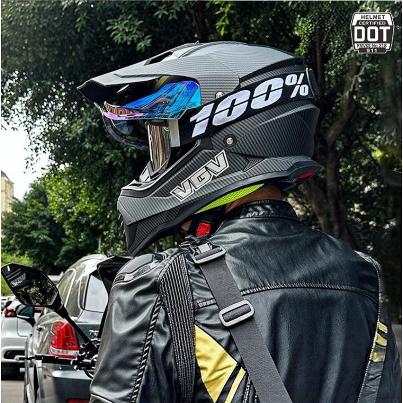 VGV Motocross ECE DOT Certific - Full Face Motorcycle Helmet With Bluetooth recension och pris